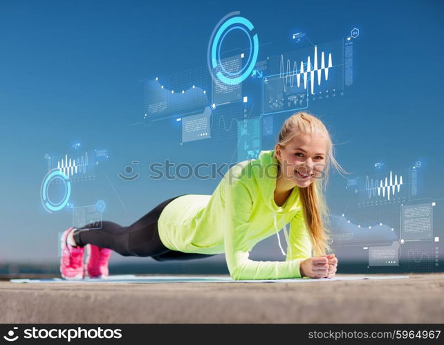 sport and lifestyle concept - woman doing sports outdoors. woman doing sports outdoors