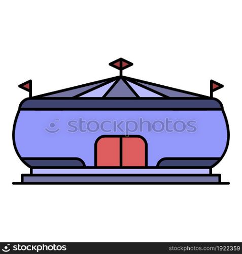 Sport arena icon. Outline sport arena vector icon color flat isolated on white. Sport arena icon color outline vector