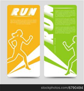 Sport brochure template with running woman. Sport brochure flyers template with running woman. Vector illustration