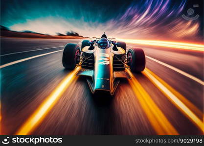 Sport car high speed motion. Generative AI. High quality illustration. Sport car high speed motion. Generative AI