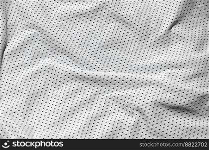 Sport clothing fabric texture background, top view of white cloth textile surface