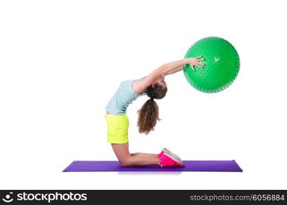 Sport concept with woman and ball