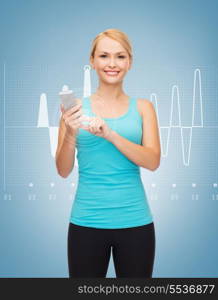 sport, excercise, technology, internet and healthcare - sporty woman with smartphone