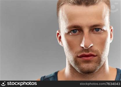sport, fitness and people concept - portrait of young man. portrait of young man