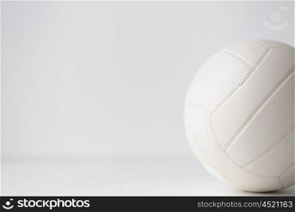 sport, fitness, game, sports equipment and objects concept - close up of volleyball ball