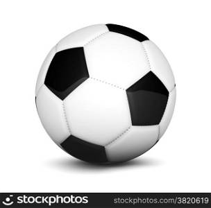 Sport, game and leisure concept with a classic soccer ball isolated on white background.