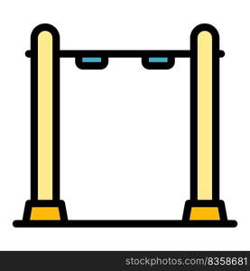 Sport horizontal bar icon. Outline sport horizontal bar vector icon color flat isolated. Sport horizontal bar icon color outline vector