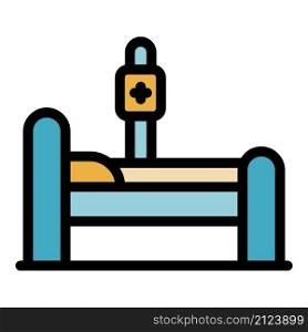 Sport medical bed icon. Outline sport medical bed vector icon color flat isolated. Sport medical bed icon color outline vector