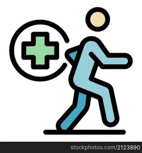 Sport medical help icon. Outline sport medical help vector icon color flat isolated. Sport medical help icon color outline vector