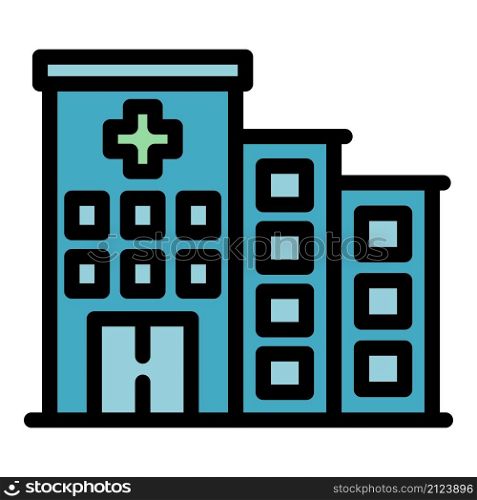 Sport medical hospital icon. Outline sport medical hospital vector icon color flat isolated. Sport medical hospital icon color outline vector
