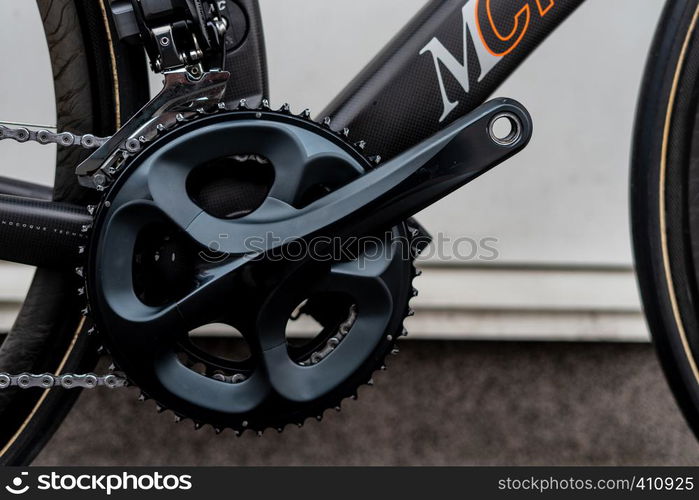 Sport modern black road bike crankset