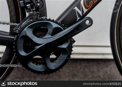 Sport modern black road bike crankset