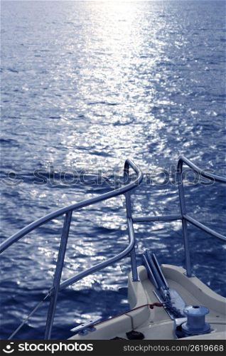 sport motorboat bow blue sea ocean background