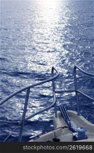 sport motorboat bow blue sea ocean background