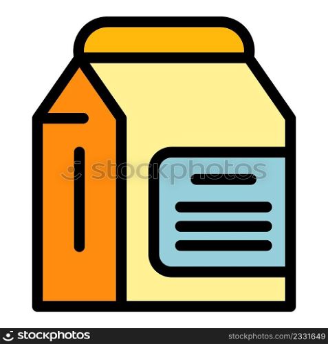 Sport nutrition milk package icon. Outline sport nutrition milk package vector icon color flat isolated. Sport nutrition milk package icon color outline vector