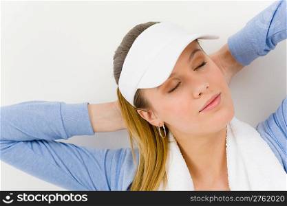 Sport - portrait of young woman in summer fitness outfit