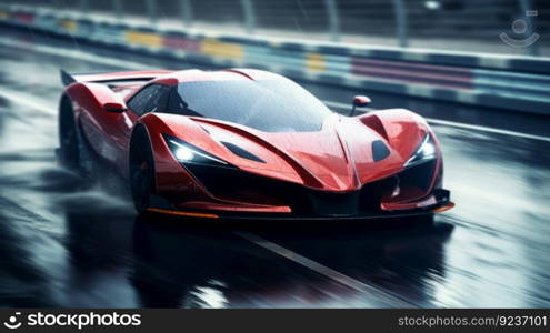 Sport racing car. Illustration Generative AI

