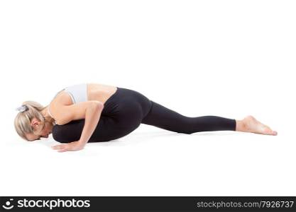 Sport Series: yoga. Young beautiful woman doing execises