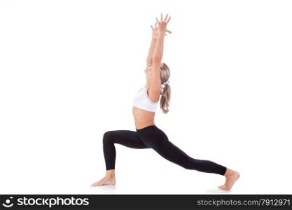 Sport Series: Young Beautiful Woman doing Yoga. Soldier Position (3)