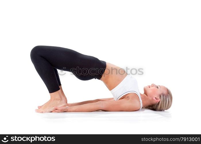 Sport Series: young blonde woman doing yoga