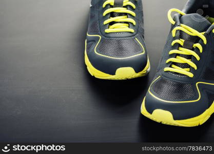 Sport shoes on grey background