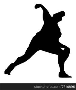 Sport Silhouette - Baseball Pitcher throwing ball