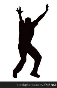 Sport Silhouette - Bowler appealling isolated black image on white background