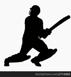 Sport Silhouette - Cricket Batsman hitting ball