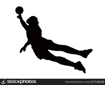 Sport Silhouette - Soccer Goalie dive defending goal