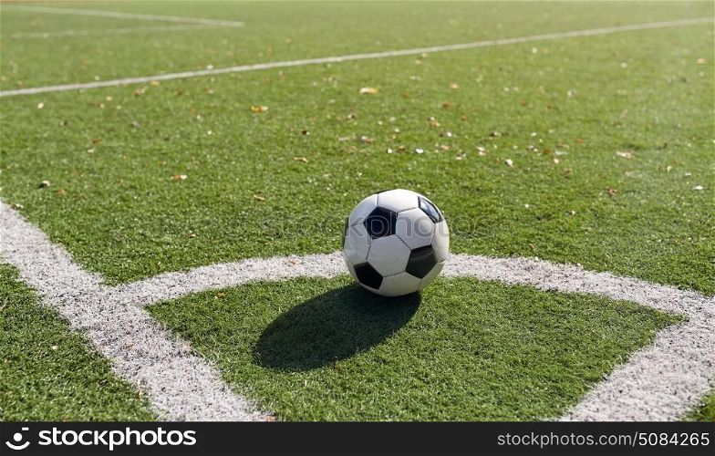 sport, soccer and game - ball on football field. soccer ball on football field. soccer ball on football field
