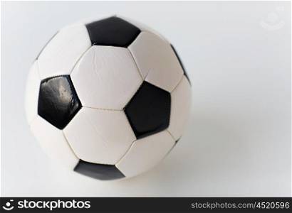 sport, soccer, football and sports equipment concept - close up of ball