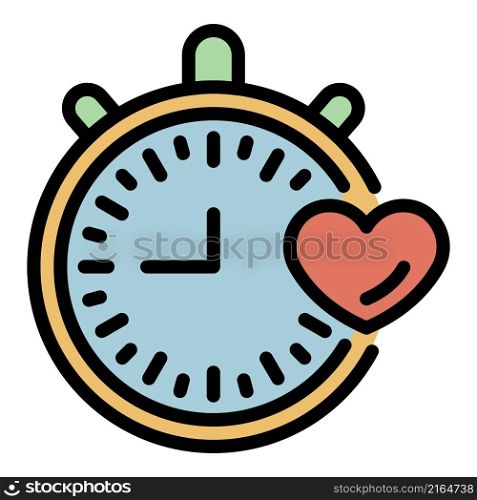 Sport stopwatch icon. Outline sport stopwatch vector icon color flat isolated. Sport stopwatch icon color outline vector