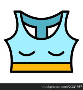 Sport woman bra icon. Outline sport woman bra vector icon color flat isolated. Sport woman bra icon color outline vector