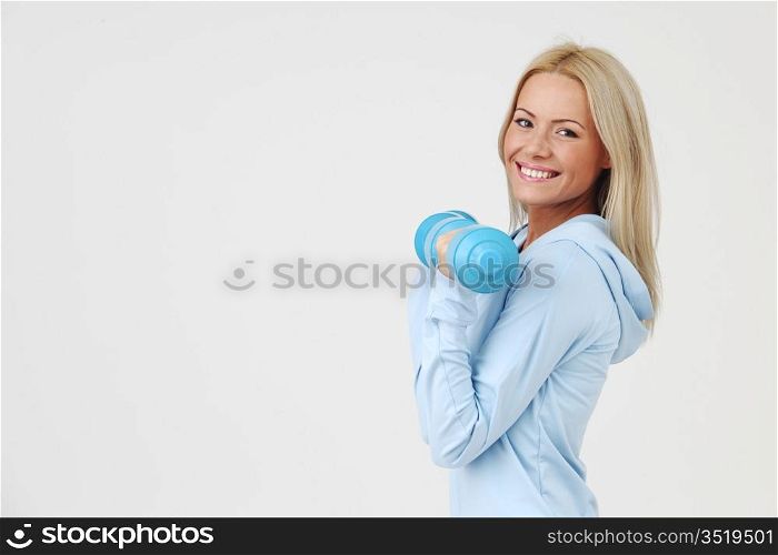 sport woman isolated on white