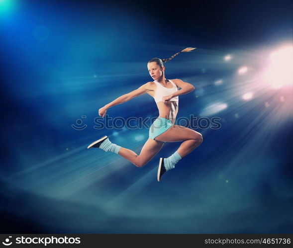 Sport young woman. Image of young attractive sport woman exercising