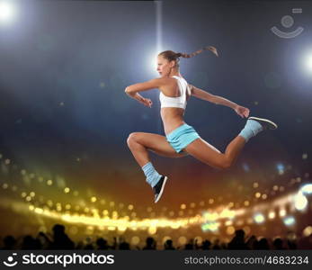 Sport young woman. Image of young attractive sport woman exercising