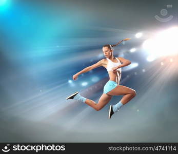 Sport young woman. Image of young attractive sport woman exercising