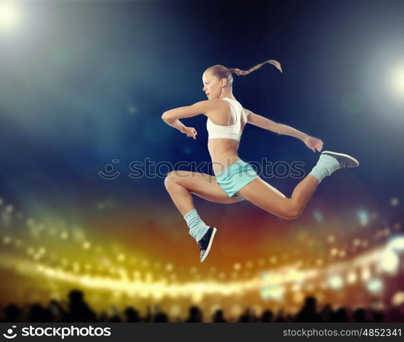 Sport young woman. Image of young attractive sport woman exercising