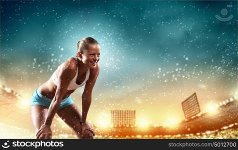 Sport young woman. Image of young attractive sport woman exercising