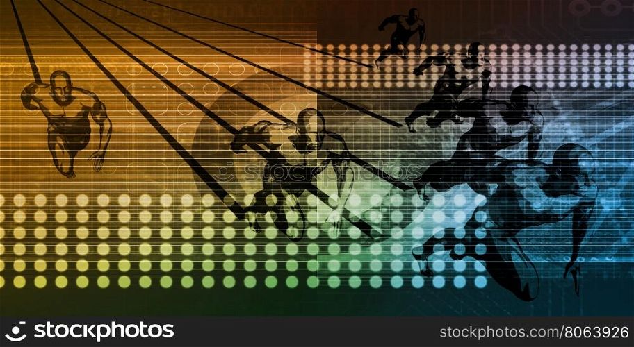 Sports Tech Innovation with Technology Background Theme. Sports Tech Innovation