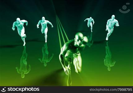 Sports Technology Abstract Concept Background as Art. Management Strategy