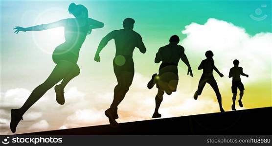 Sports Training Abstract Background Illustration Concept. Software Development