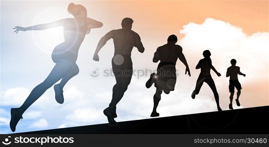 Sports Training Abstract Background Illustration Concept. Web Application System