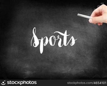Sports written on a blackboard