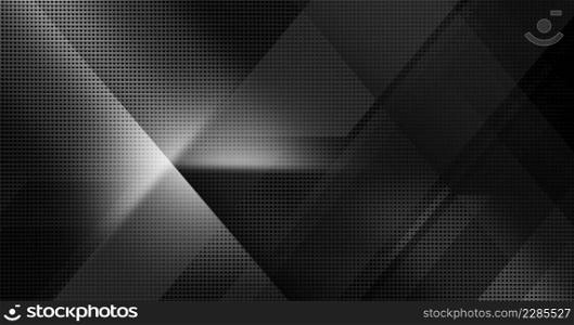 Spot lit perforated black metal plate. Abstract tech geometric modern background close-up