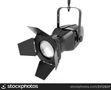 Spotlight or stage light on white isolated background. 3d