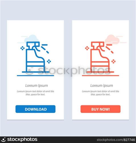 Spray, Cleaning, Detergent, Product Blue and Red Download and Buy Now web Widget Card Template