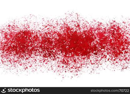 Sprayed stripe of red paint. Grunge abstract background. Raster illustration