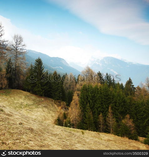 spring alps mountains scene background