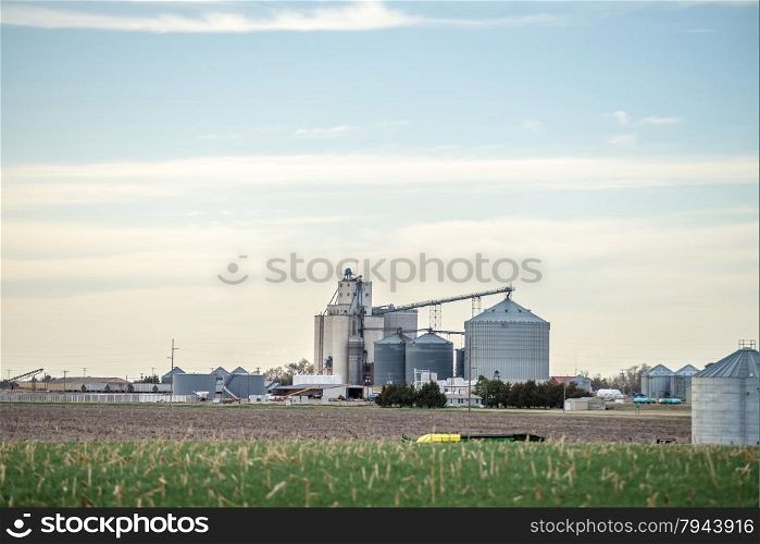 spring farmland before sunset on a cloudy day